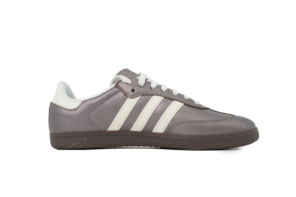 Adidas Samba Metallic Taupe White Dark Gum Unisex Sneakers
