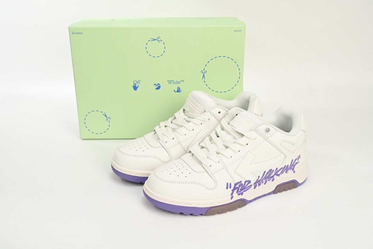 Off-White Out Of Office Low Top Sneaker White Purple Graffiti Arrow