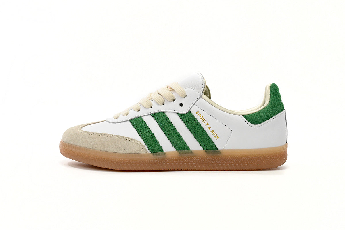 Adidas Samba Sporty & Rich White Green Gum Men & Women Casual Sneakers