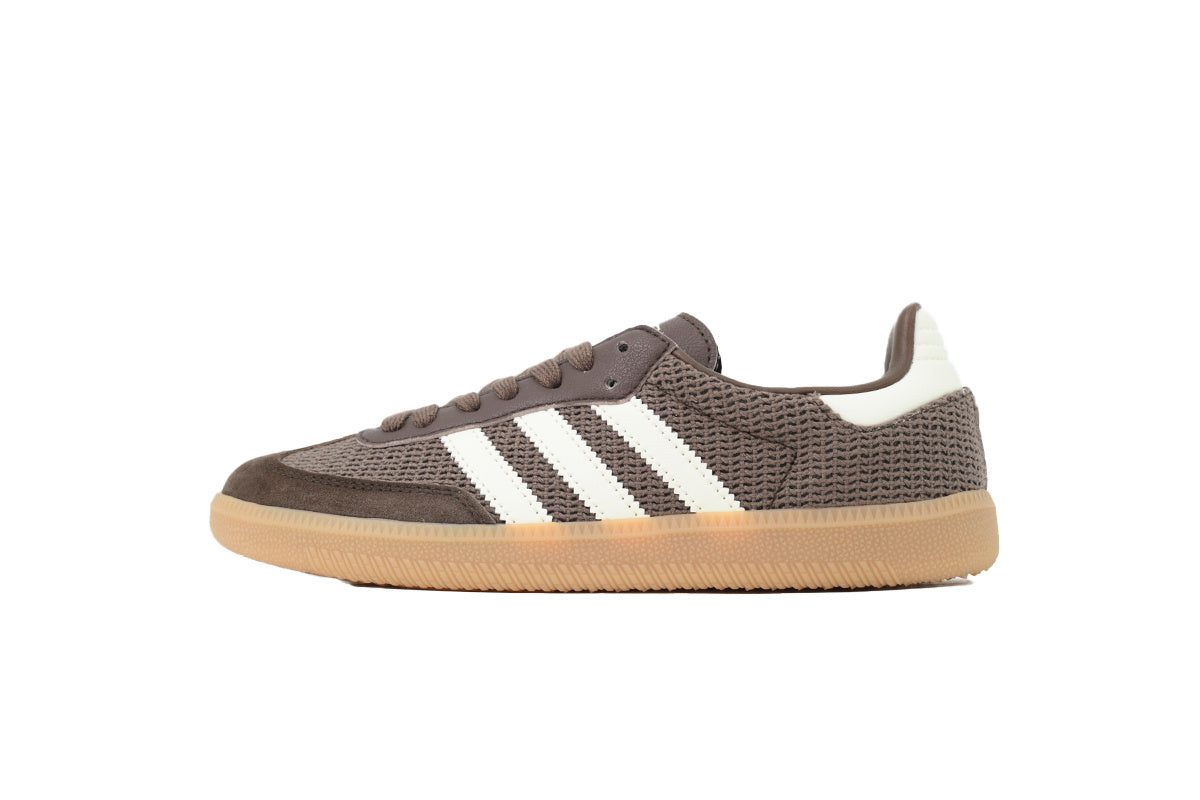 Adidas Samba Sneakers Brown White Gum Sole Mesh Suede Retro Shoes