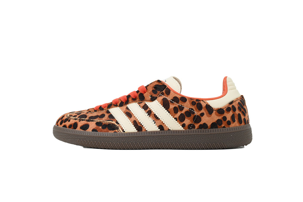 Adidas Samba OG Leopard Cream Orange Gum Sole Retro Sneakers