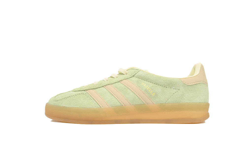 Adidas Gazelle Indoor Sneakers Light Green Beige Gum Sole Retro Suede Shoes