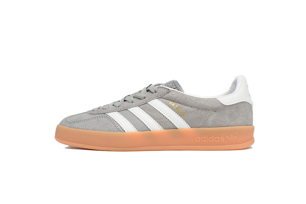 Adidas Gazelle Indoor Sneakers Grey White Gum Sole Retro Suede Shoes