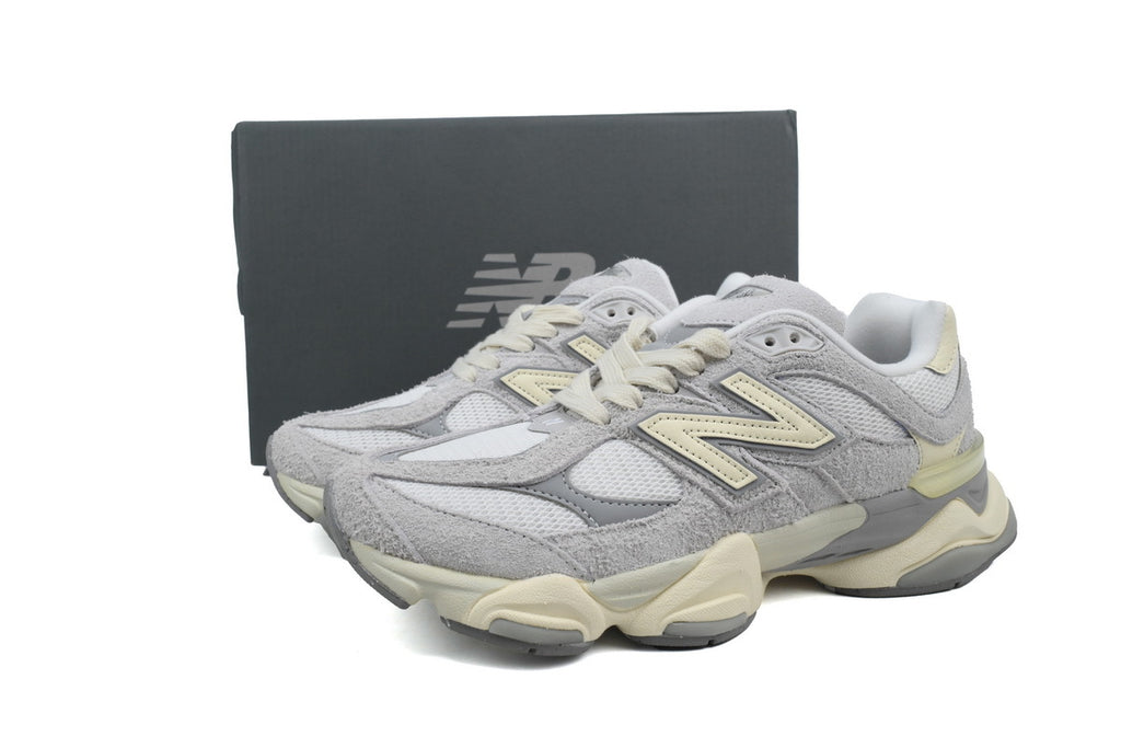New Balance 9060 Grey Fluffy Suede Sneakers