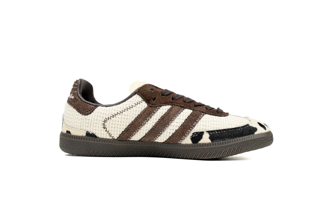 Adidas Samba OG Cow Print Brown Mesh Dark Gum Retro Sneakers