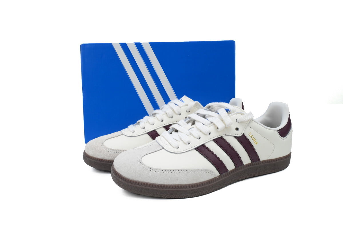 Adidas Samba Cream White Maroon Women Sneakers