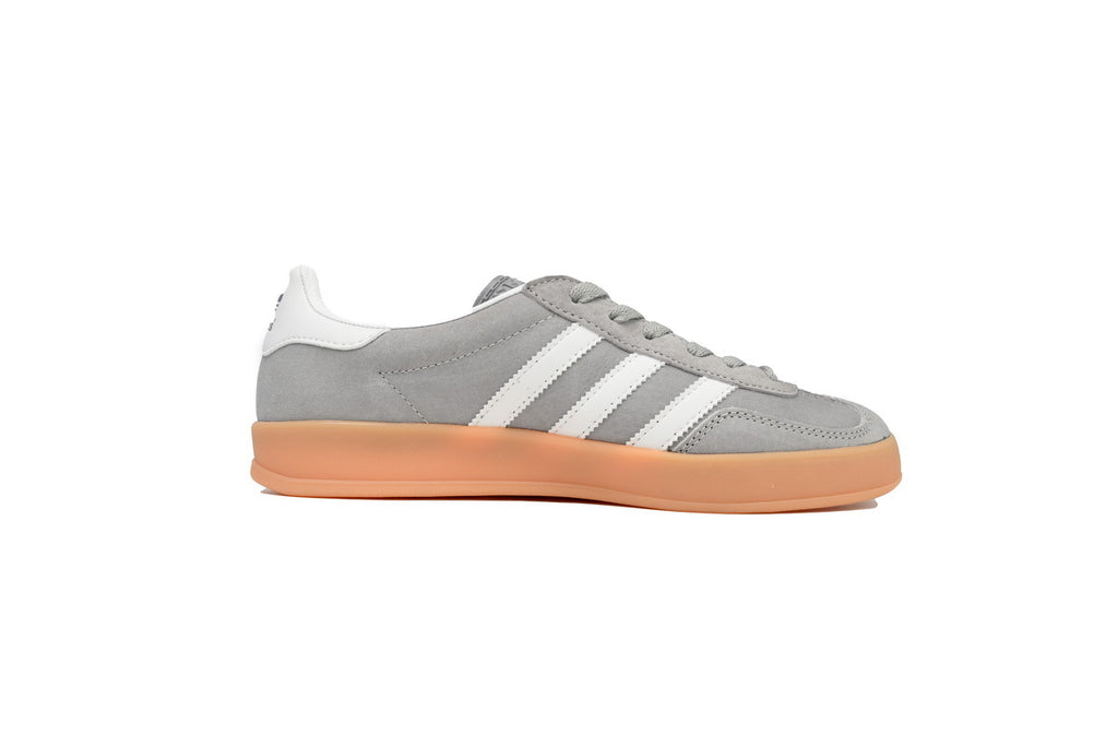 Adidas Gazelle Indoor Sneakers Grey White Gum Sole Retro Suede Shoes
