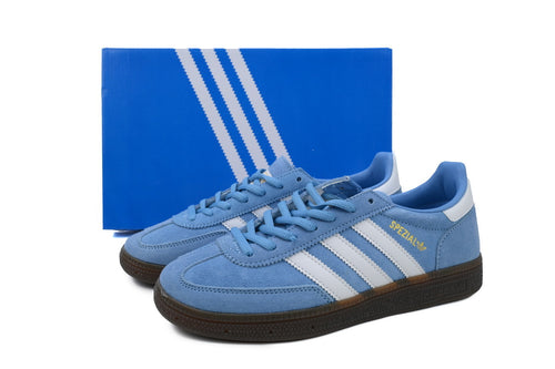 Adidas Handball Spezial Sneakers Light Blue White Gum Sole Retro Suede Shoes