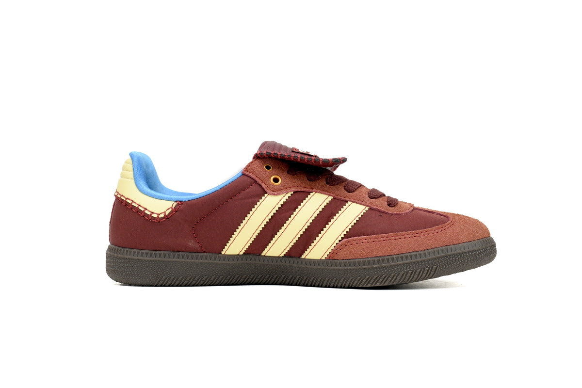 Adidas Samba x Wales Bonner Sneakers Burgundy Yellow Blue Gum Sole Retro Collab Shoes