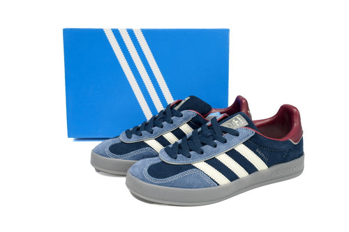 Adidas Gazelle Indoor Sneakers Navy Blue Burgundy Grey Sole Retro Suede Shoes