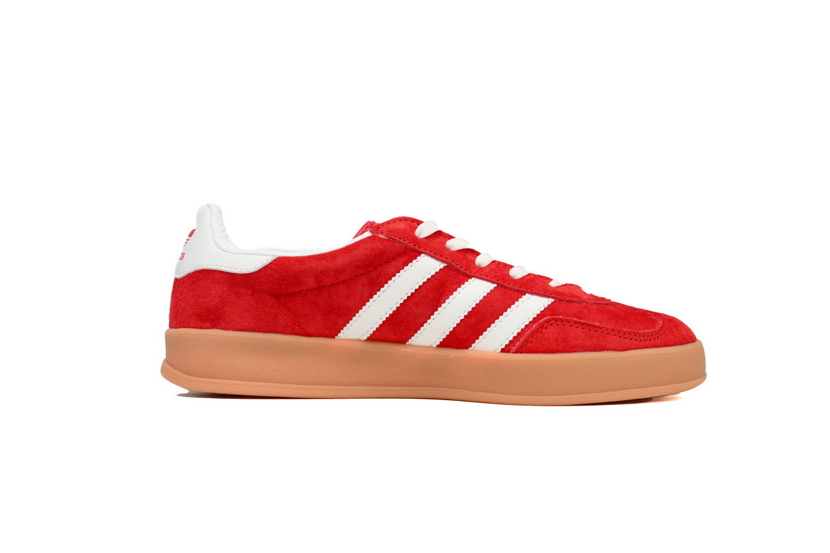 Adidas Gazelle Indoor Sneakers Red White Gum Sole Retro Suede Shoes