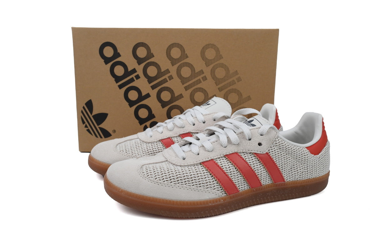 Adidas Samba Mesh Off White Red Gum Unisex Sneakers
