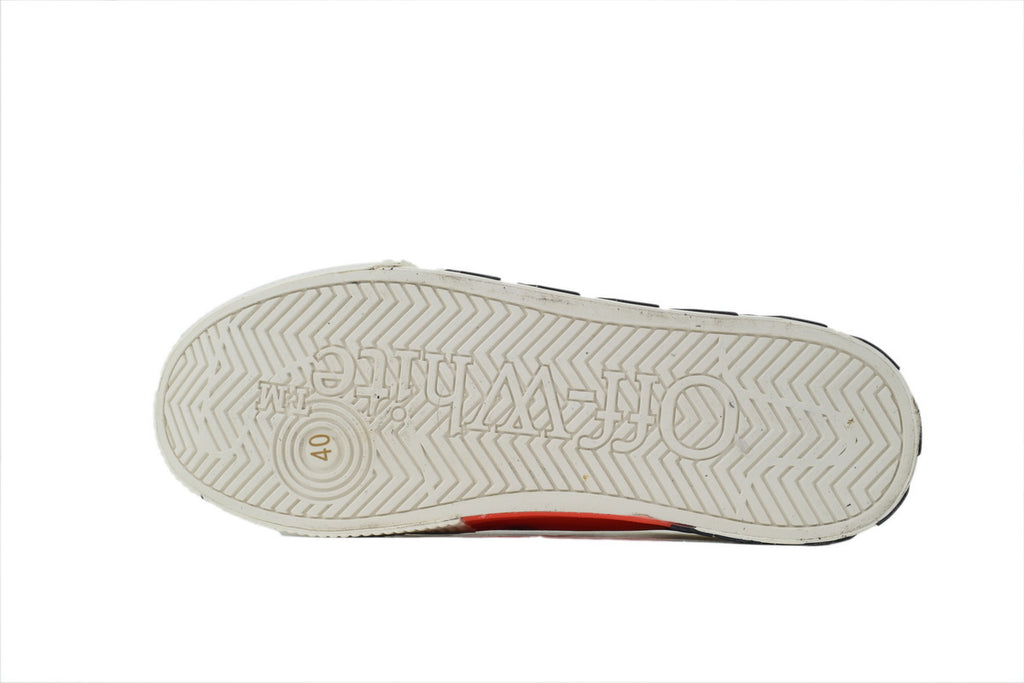 Off-White Vulcanized White Red Arrow Low Sneakers