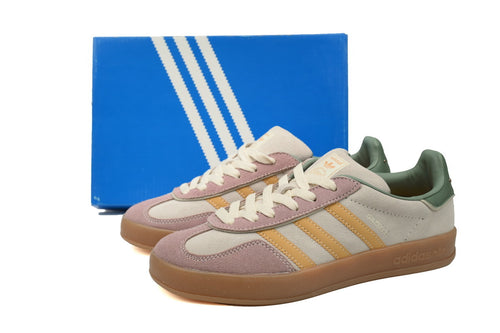 Adidas Gazelle Indoor Sneakers Off Pink Yellow Gum Sole Retro Suede Shoes