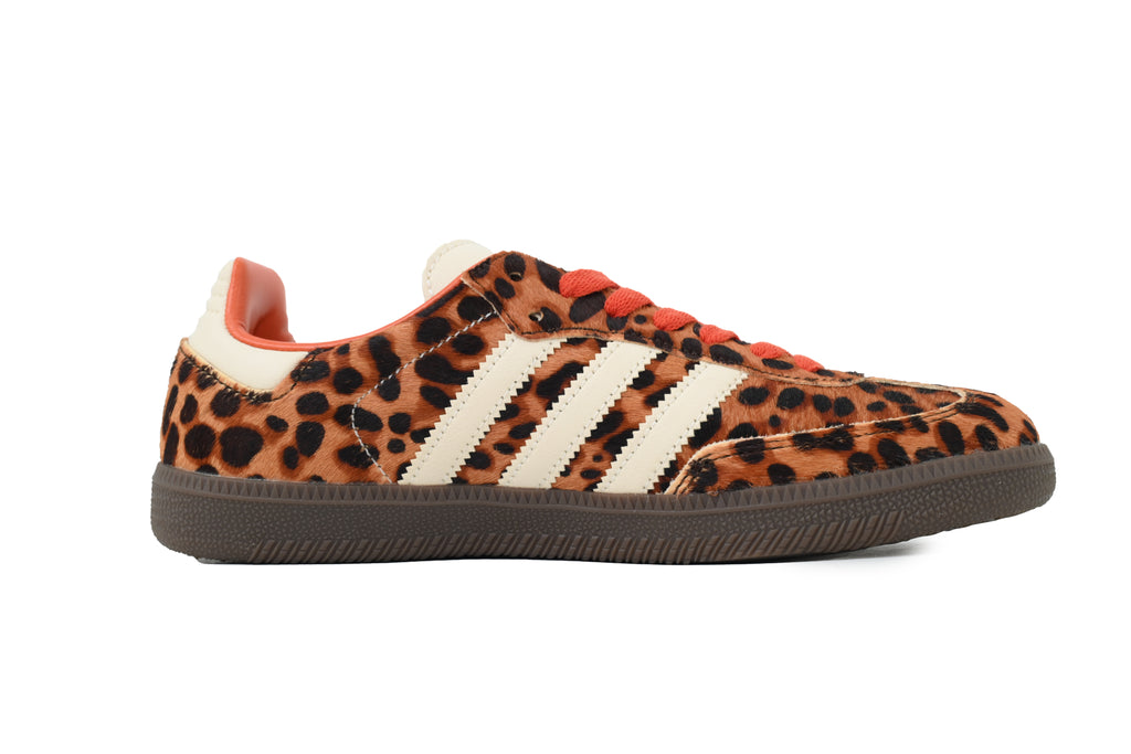 Adidas Samba OG Leopard Cream Orange Gum Sole Retro Sneakers