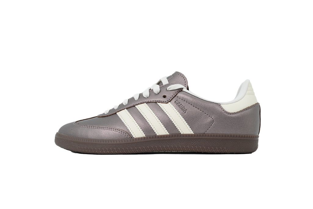 Adidas Samba Metallic Taupe White Dark Gum Unisex Sneakers