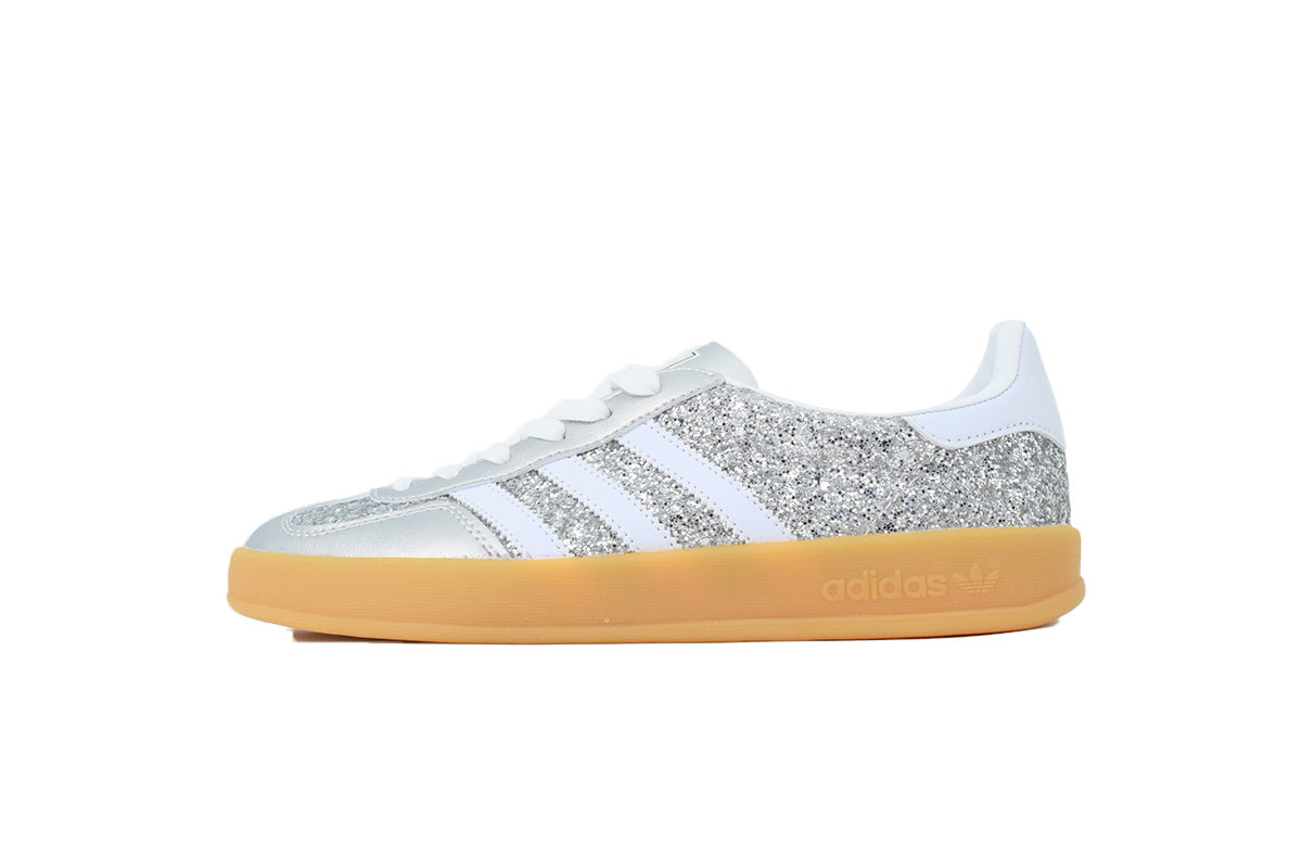 Adidas Gazelle Indoor Silver Glitter White Gum Men & Women Casual Sneakers