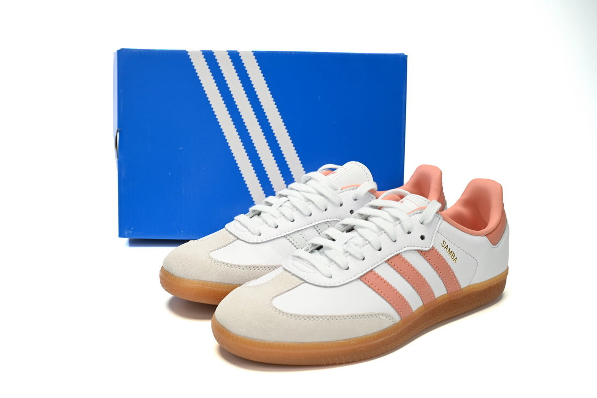 Adidas Samba White Peach Gum Women Sneakers