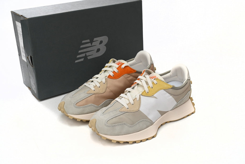 New Balance 327 Grey White Mustard Yellow Gum