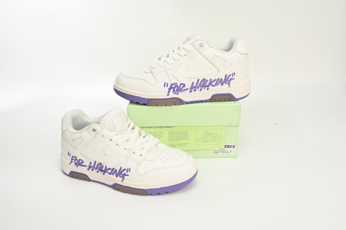 Off-White Out Of Office Low Top Sneaker White Purple Graffiti Arrow