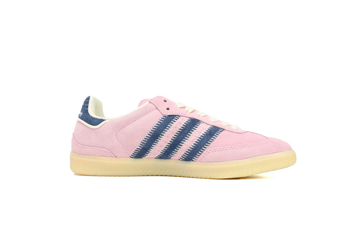 Adidas Samba OG Light Pink Navy Woven Stripes Pale Gum Retro Sneakers
