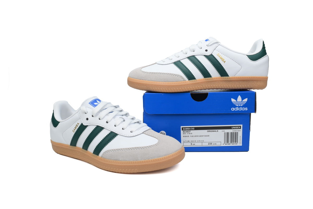 Adidas Samba White Dark Green Gum Men & Women Casual Sneakers