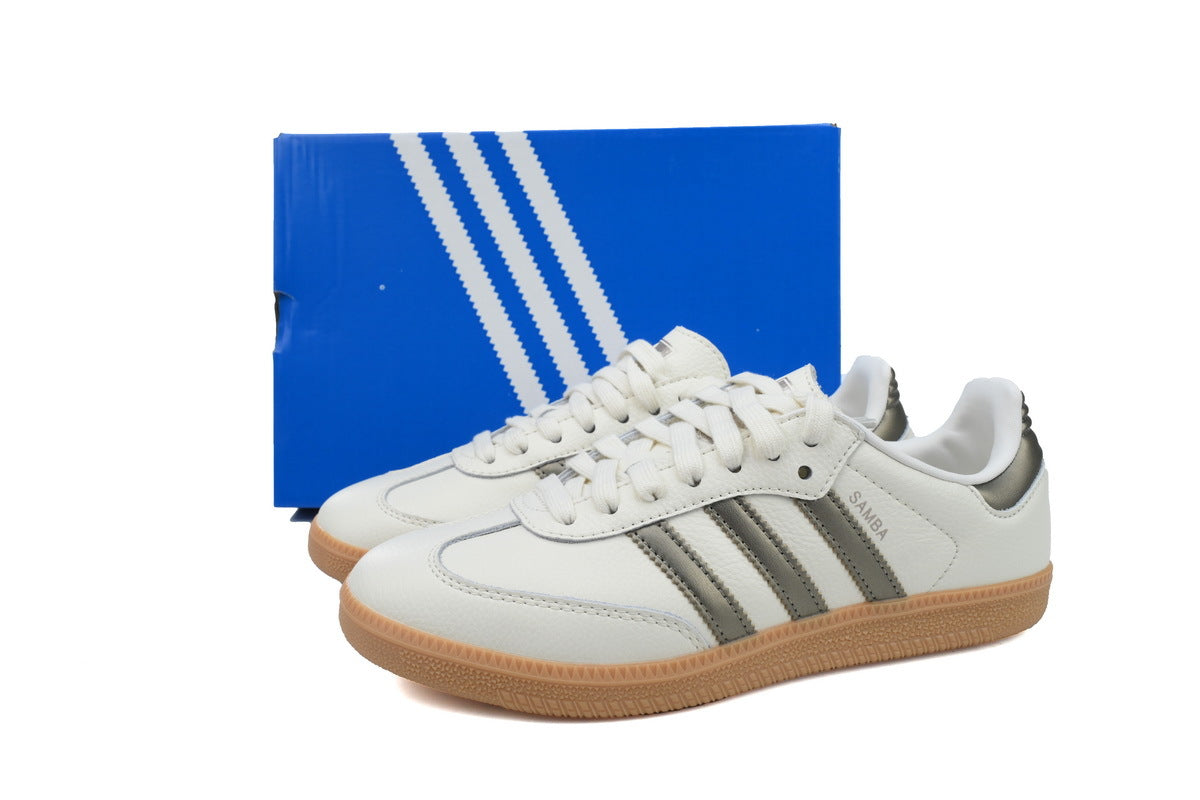 Adidas Samba Off White Metallic Silver Women Sneakers