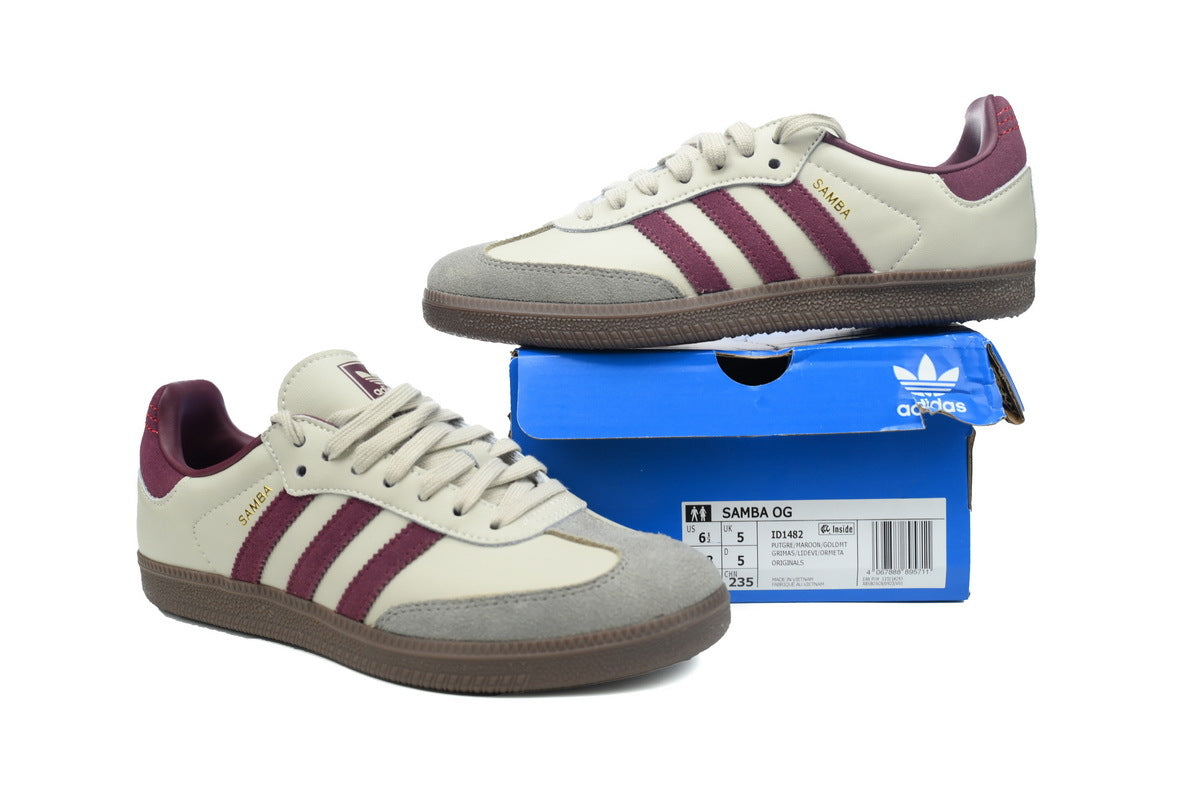 Adidas Samba Cream White Burgundy Women Sneakers