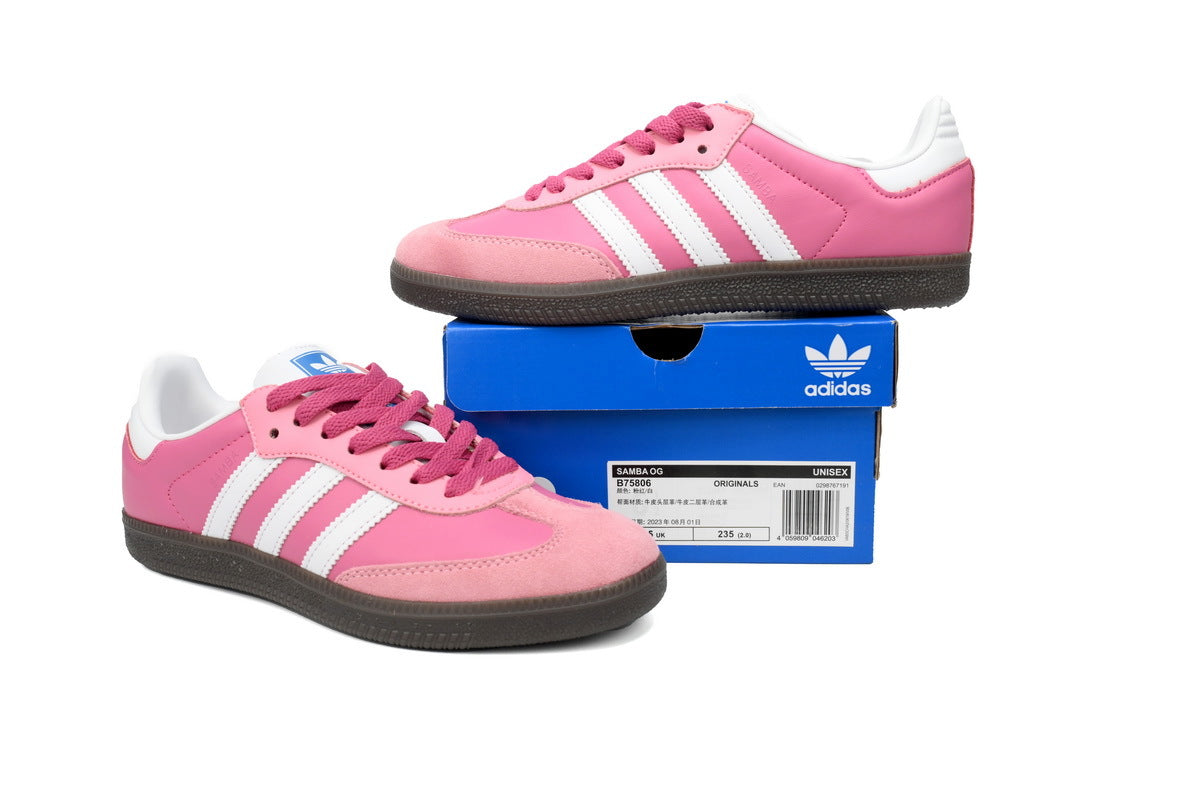 Adidas Samba Pink White Dark Gum Women Sneakers