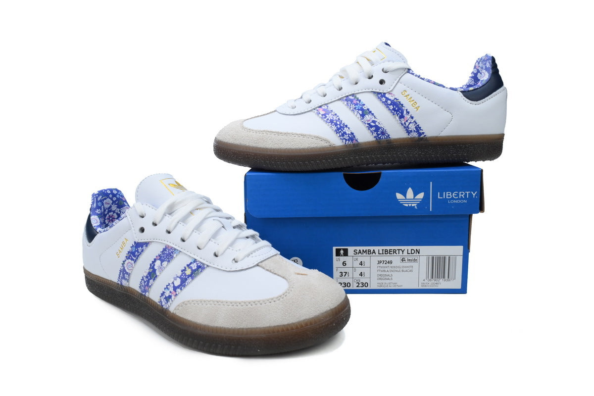 Adidas Samba White Blue Floral Women Sneakers