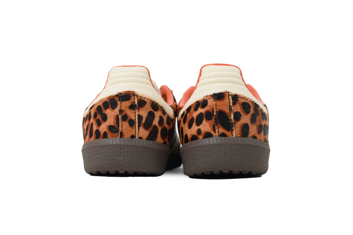 Adidas Samba OG Leopard Cream Orange Gum Sole Retro Sneakers