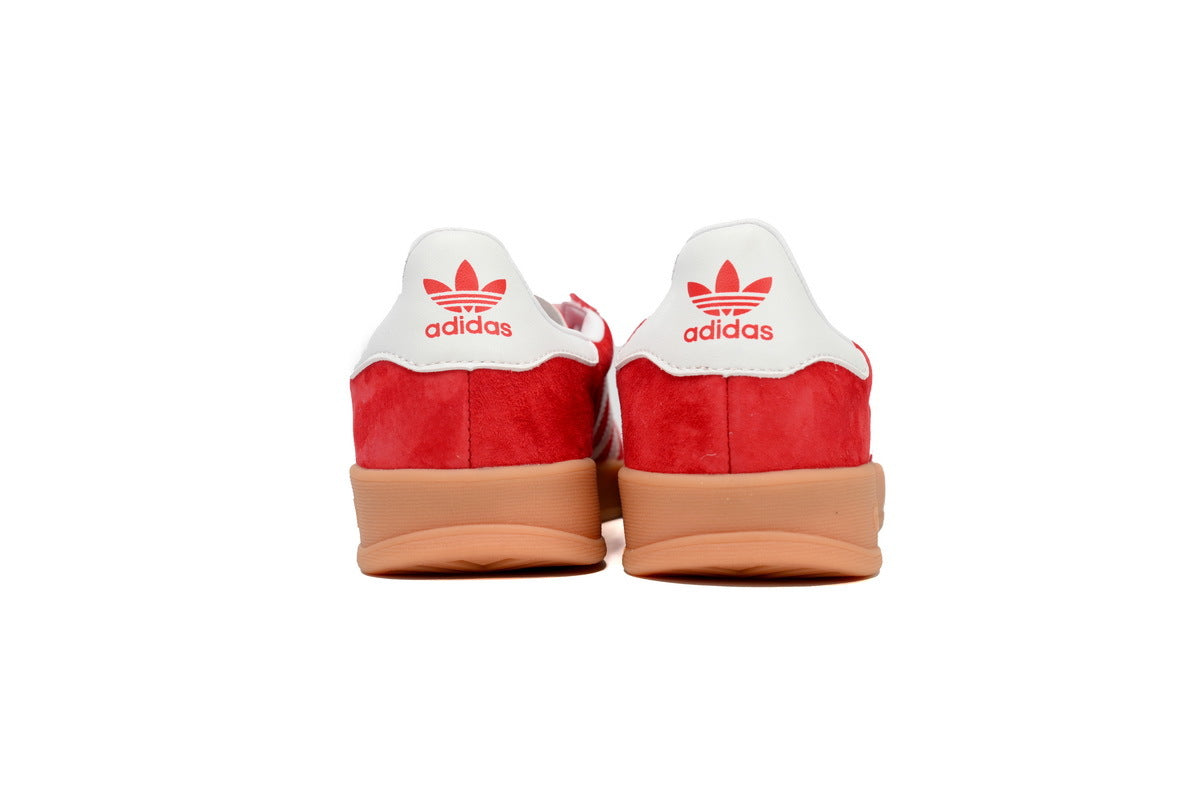 Adidas Gazelle Indoor Sneakers Red White Gum Sole Retro Suede Shoes