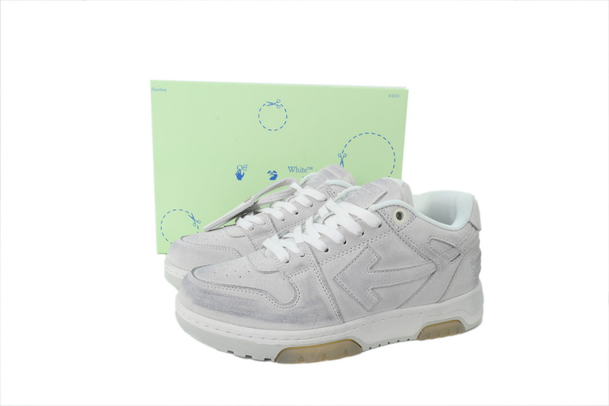 Off-White Out Of Office OOO Light Grey Washed Suede