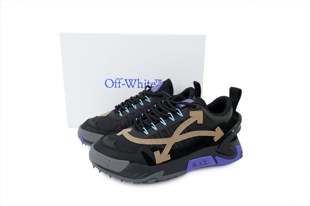 Off-White Odsy 1000 Black Tan Purple Chunky Sneakers