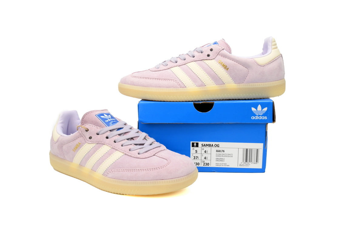 Adidas Samba OG Light Pink Cream Gum Sole Retro Sneakers