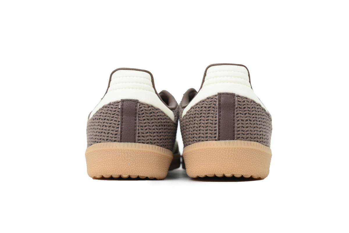 Adidas Samba Sneakers Brown White Gum Sole Mesh Suede Retro Shoes