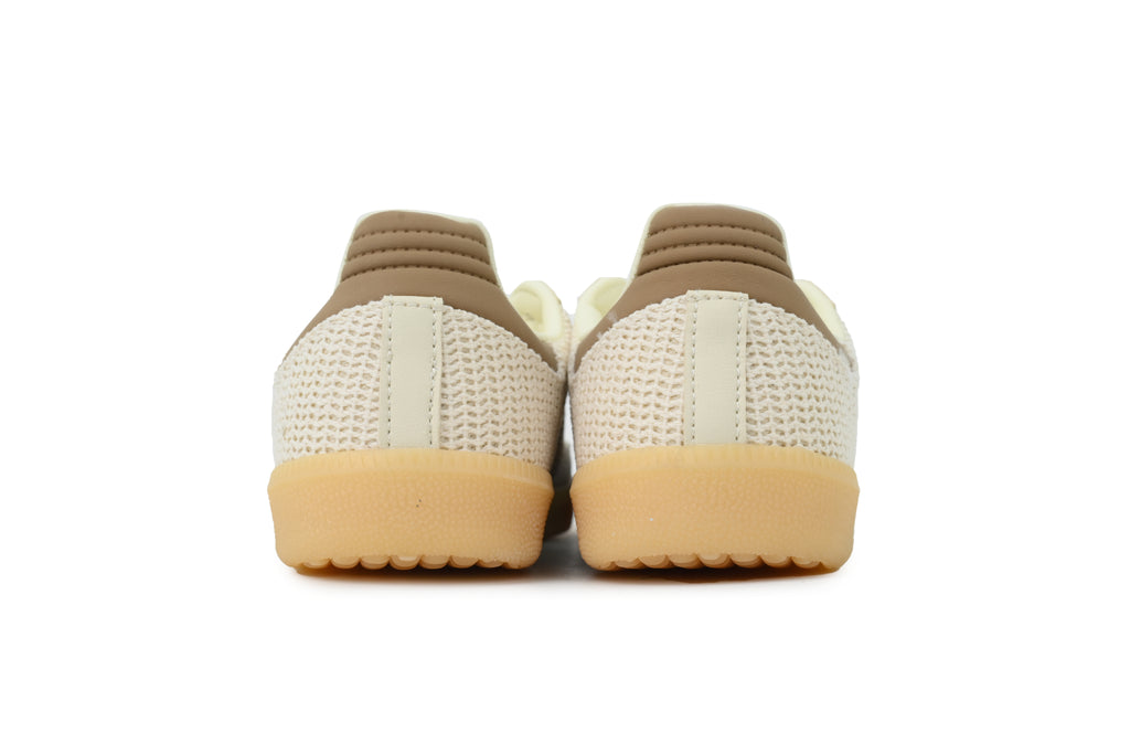 Adidas Samba Sneakers Cream Beige Mesh Suede Gum Sole Retro Casual Shoes