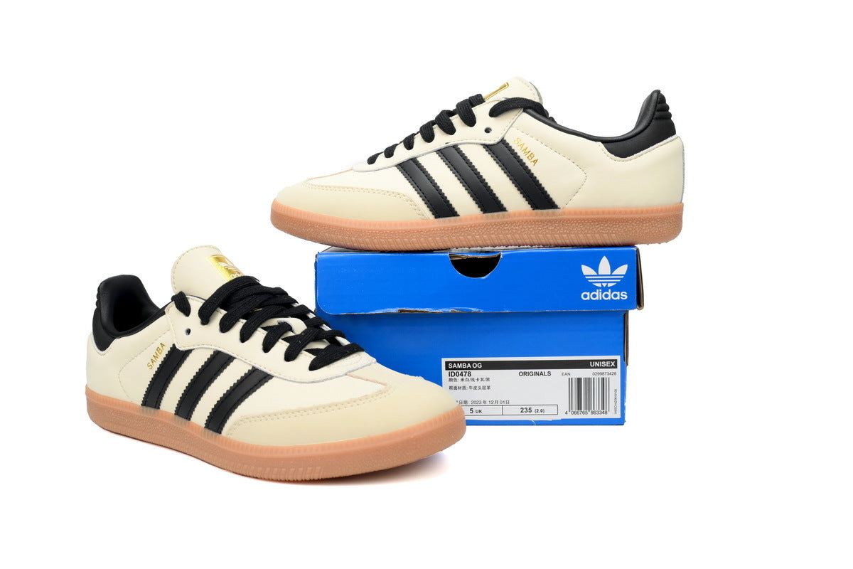 Adidas Samba OG Cream Black Gum Sole Retro Sneakers