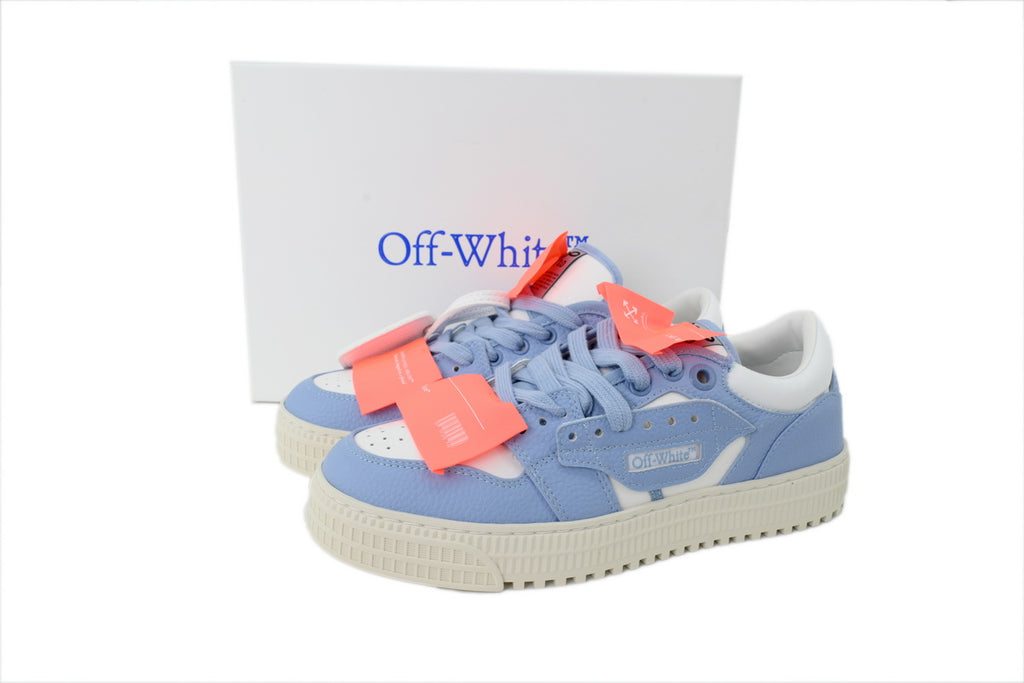 Off-White Low Light Blue White Leather Sneakers