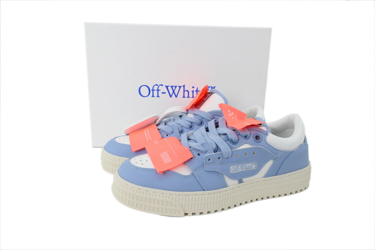 Off-White Low Light Blue White Leather Sneakers