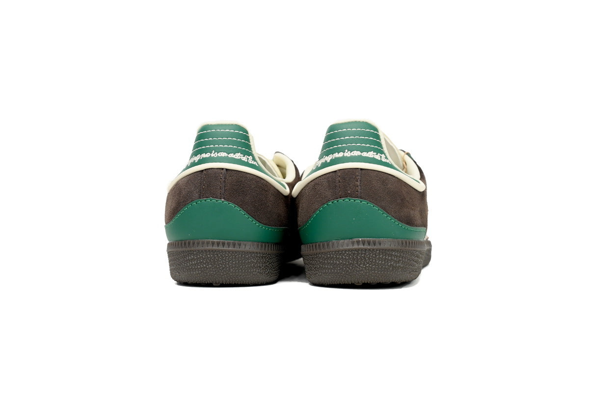 Adidas Samba OG Brown Green Woven Stripes Dark Gum Retro Sneakers