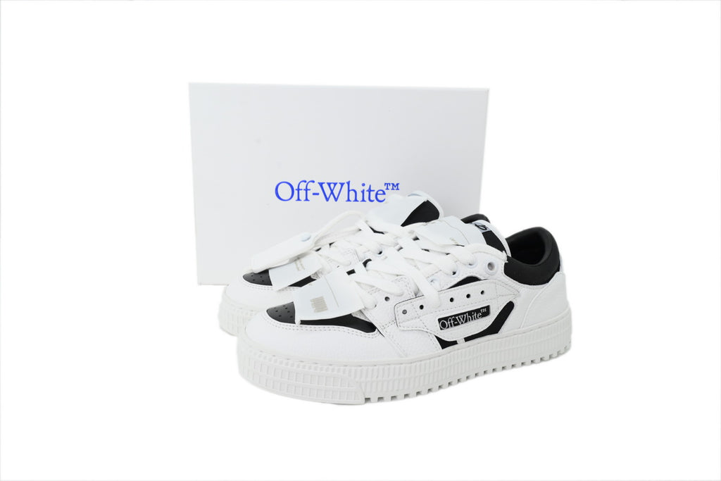 Off-White Low White Black Leather Sneakers