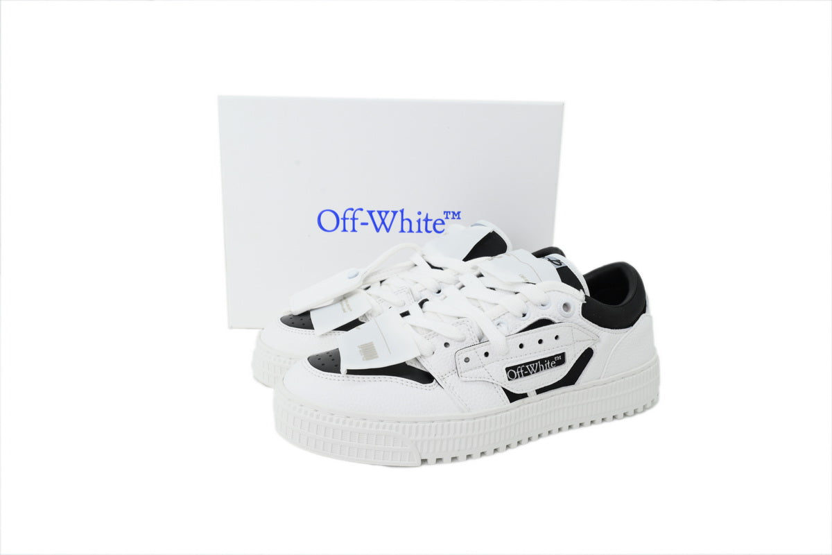 Off-White Low White Black Leather Sneakers