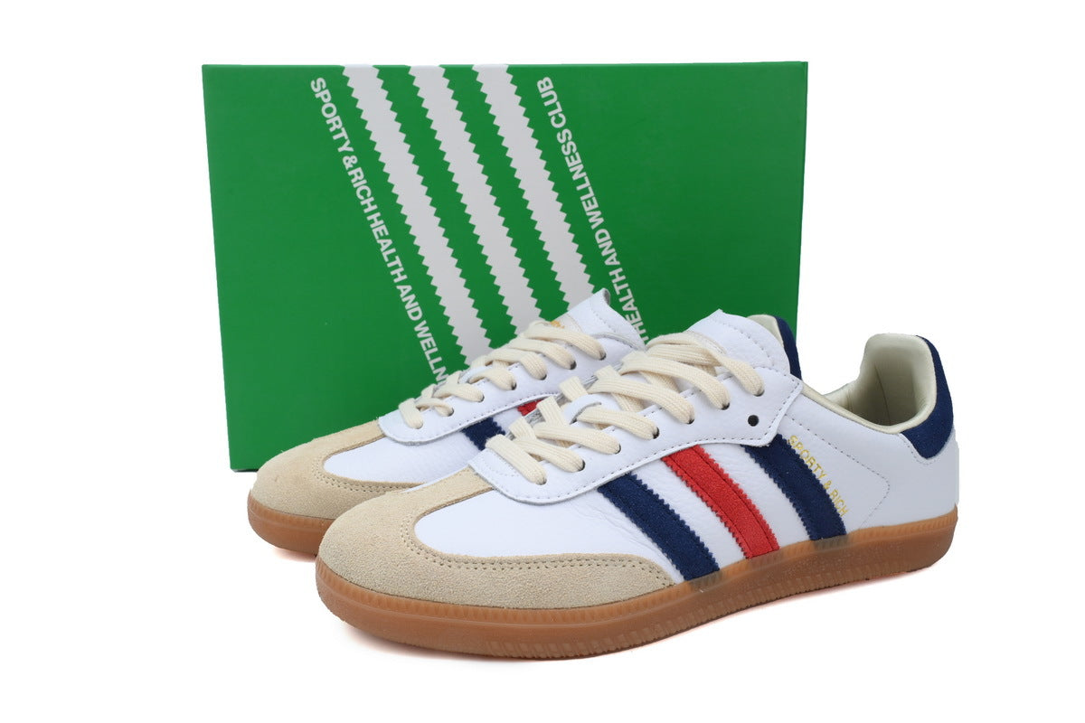 Adidas Samba Sporty & Rich White Red Blue Gum Unisex Sneakers