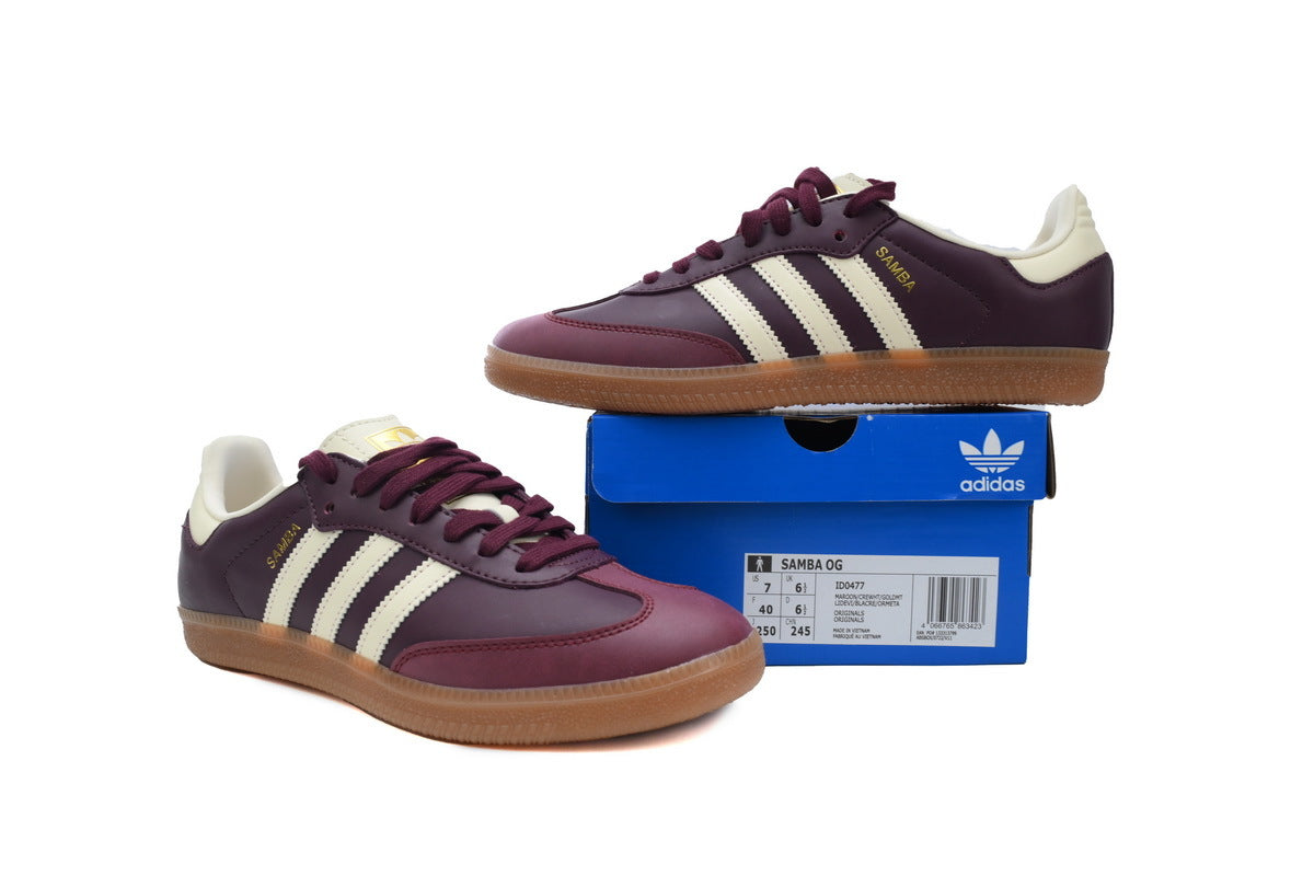 Adidas Samba Maroon Cream Gum Unisex Sneakers