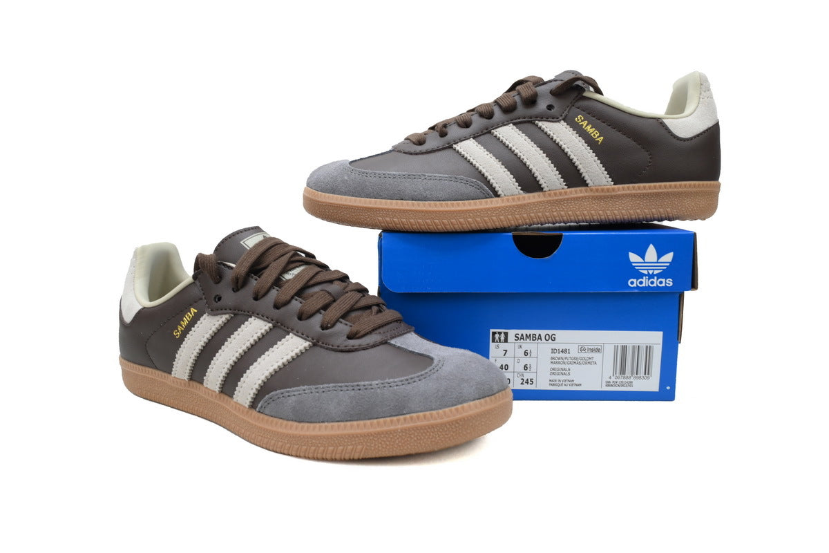 Adidas Samba Brown Grey Gum Unisex Sneakers