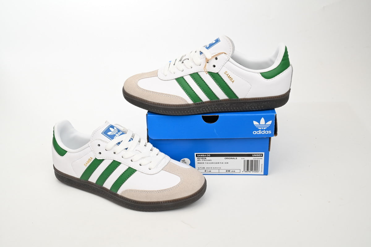 Adidas Samba White Green Dark Gum Men & Women Casual Sneakers