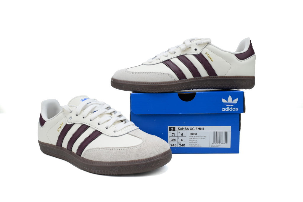Adidas Samba Cream White Maroon Women Sneakers