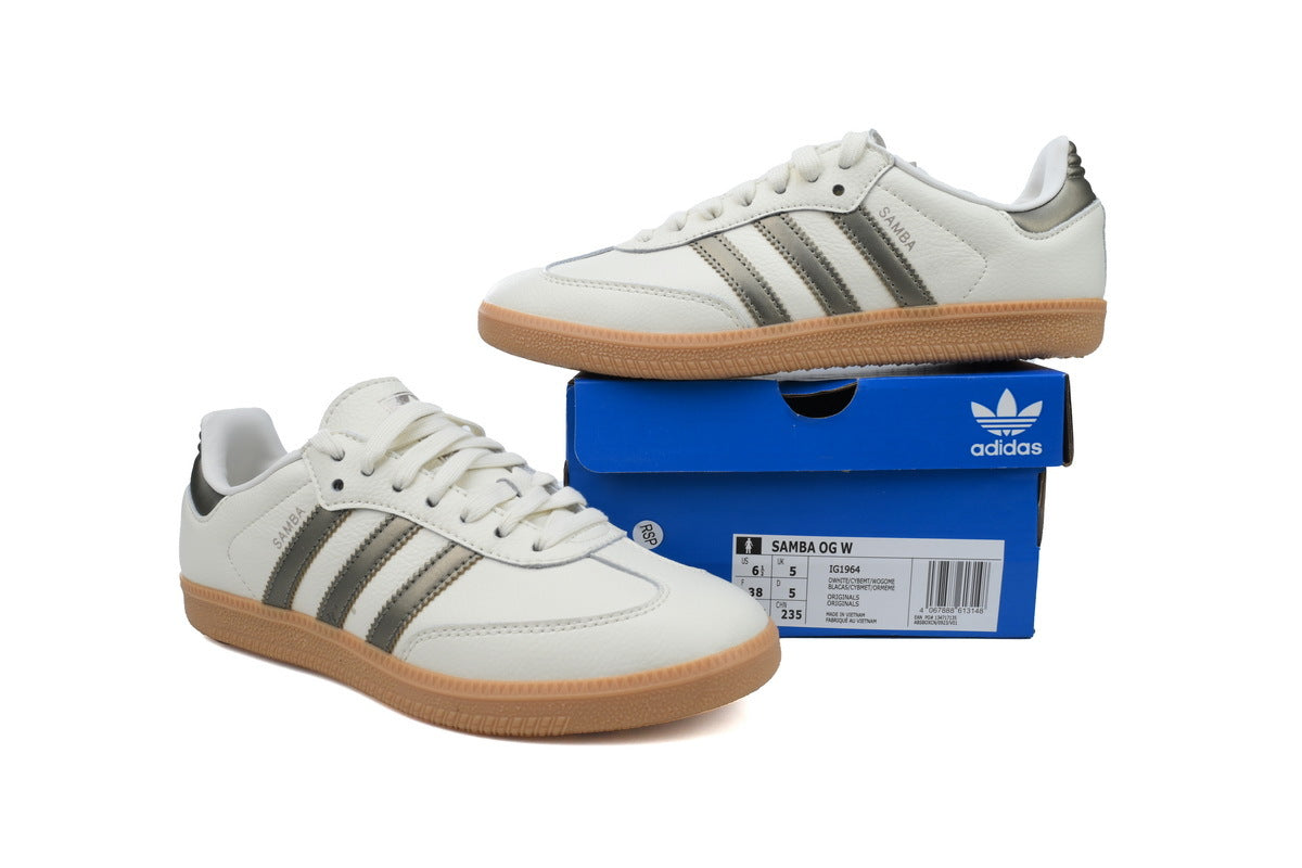 Adidas Samba Off White Metallic Silver Women Sneakers