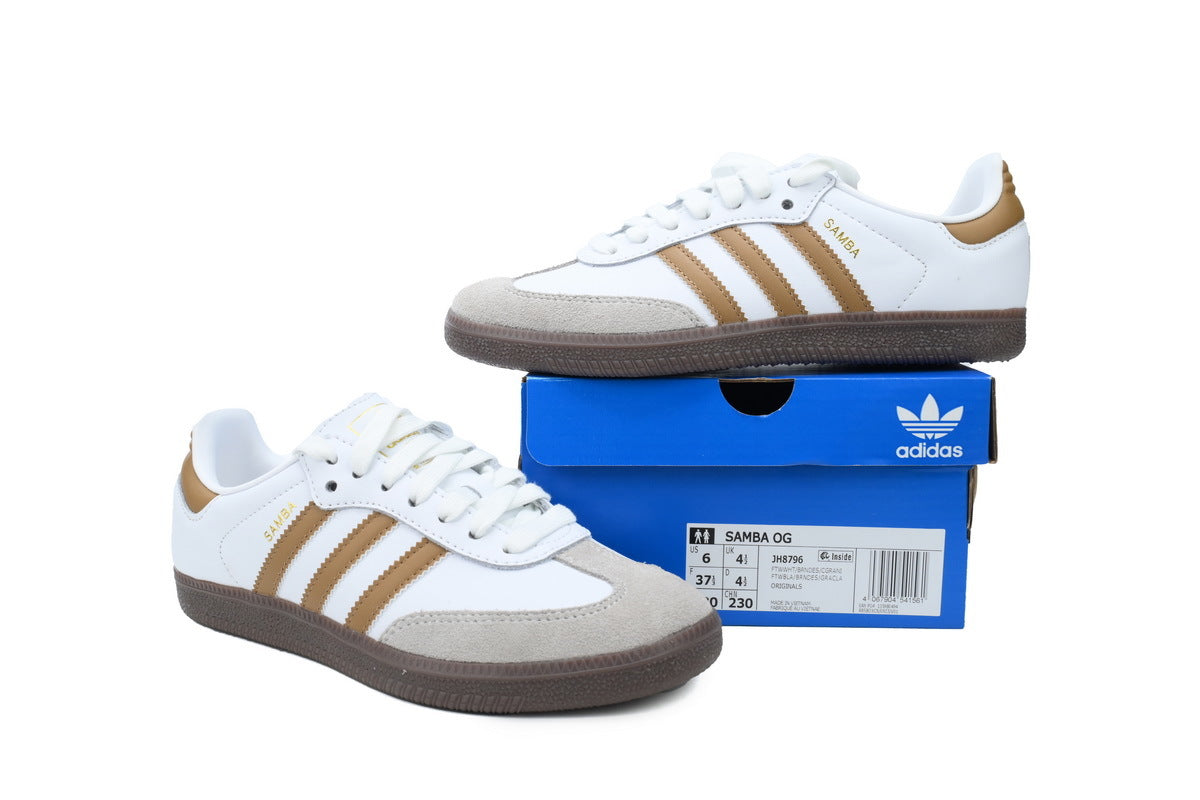 Adidas Samba White Bronze Brown Women Sneakers